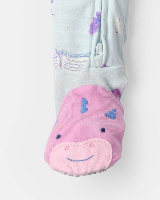Carter's Toddler Girl Dragon 100% Cotton Snug Fit 1-Piece pyjama - Blue