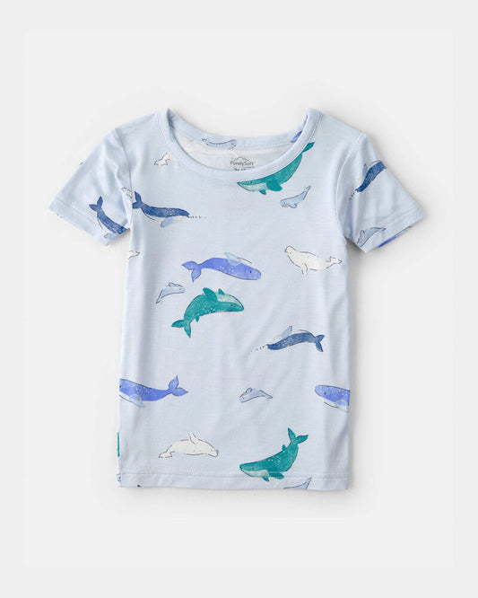 Carter's Toddler Boy Whale PurelySoft Short-Sleeve Snug Fit 2-Piece Pyjama Set - Blue