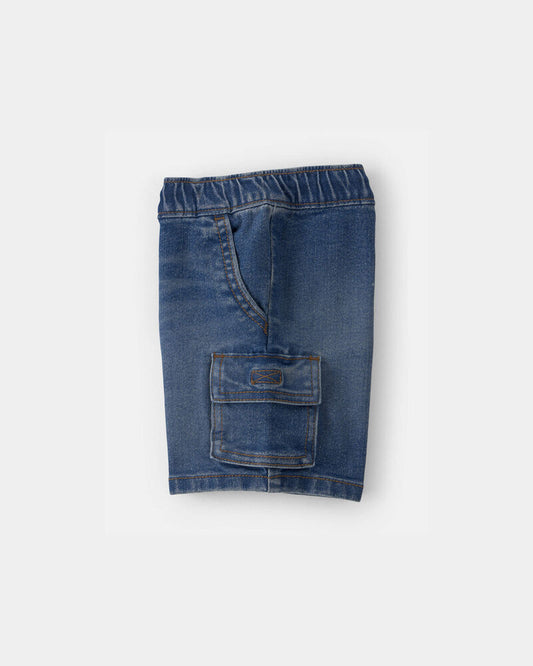 Oshkosh Toddler Boy Denim Drawstring Cargo Shorts - Dark Wash