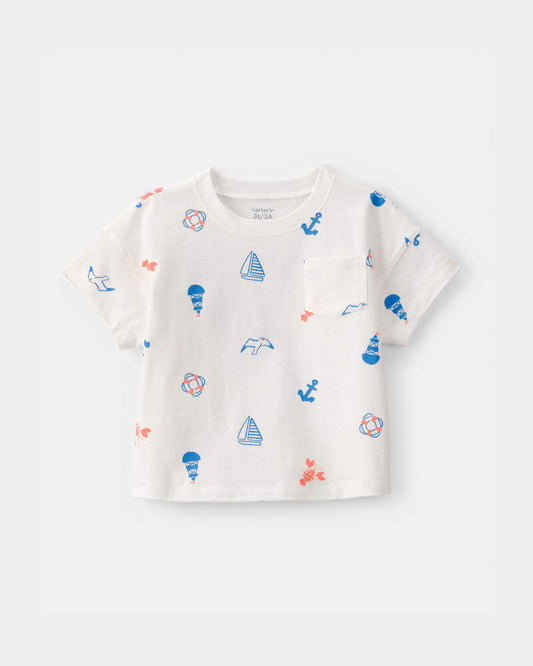 Carter's Toddler Boy Nautical Pocket Tee - White