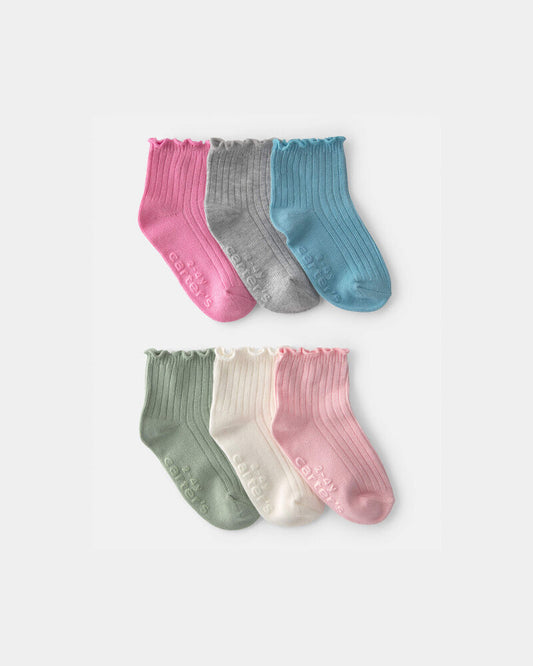 Carter's Toddler Girl 6-Pack Lettuce Edge Ankle Socks