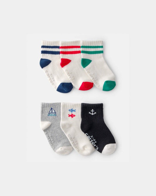 Carter's Toddler Boy 6-Pack Nautical Ankle Socks