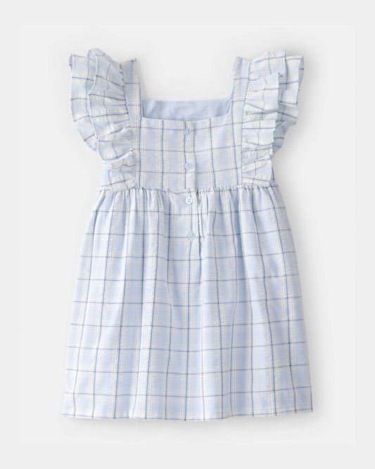 Carter's Toddler Girl Ruffle-Sleeve Plaid Dress - Blue