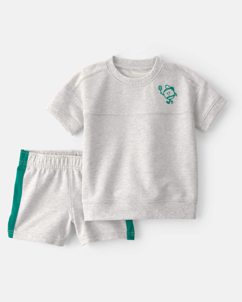 Carter's Toddler Boy 2-Piece Pickleball Top & Short Set - Grey
