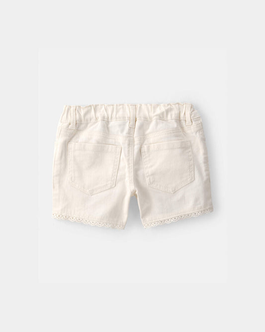 Oshkosh Toddler Girl Eyelet Trim Twill Shorts - Cream