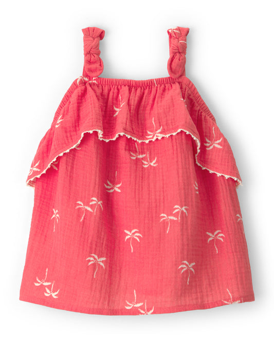 Carter's Toddler Girl Palm Tree Gauze Tank Top with Gauze Fashion Shorts