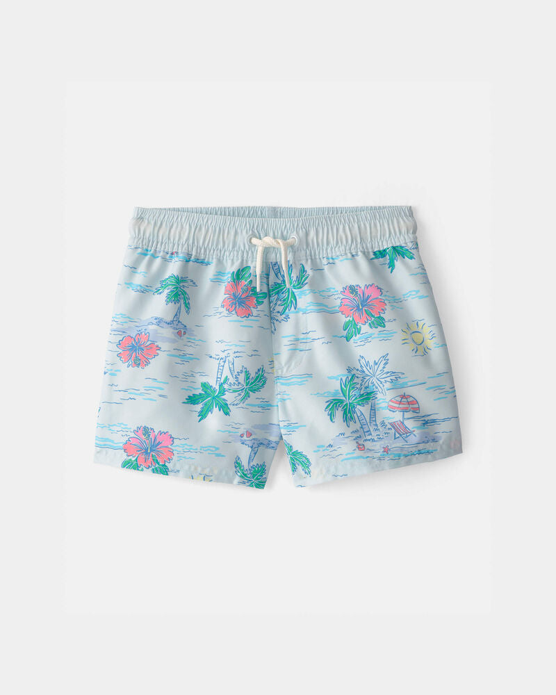 Carter's Toddler Boy Palm Tree Swim Trunks - Blue