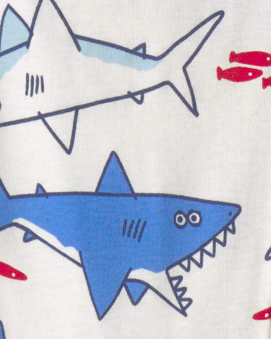 Carter's Toddler Boy Shark 100% Cotton Snug Fit 1-Piece pyjama - Ivory