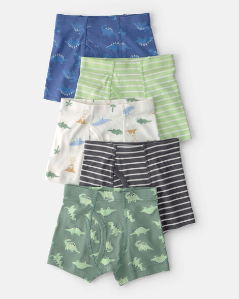 Carter's Toddler Boy 5-Pack Dino Boxer Brief Underwear - Green/Blue
