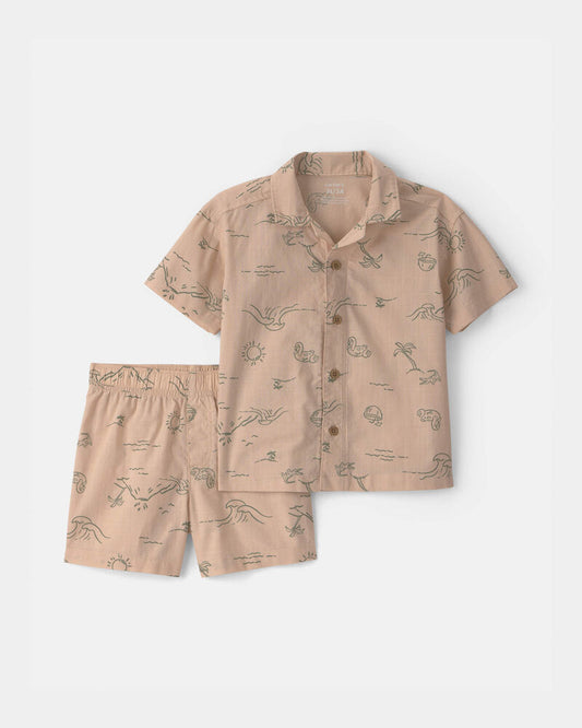 Carter's Toddler Boy 2-Piece Island Top & Short Set - Tan