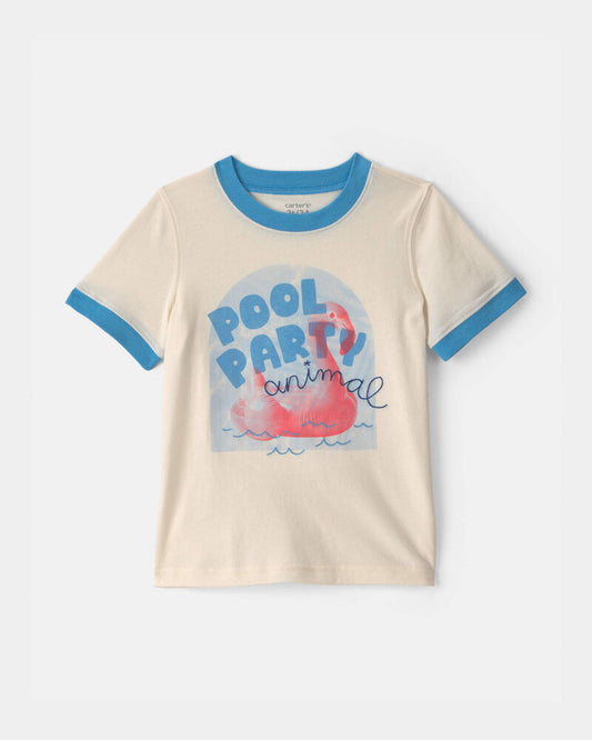 Carter's Toddler Boy 'Pool Party Animal' Flamingo Graphic Tee - Cream