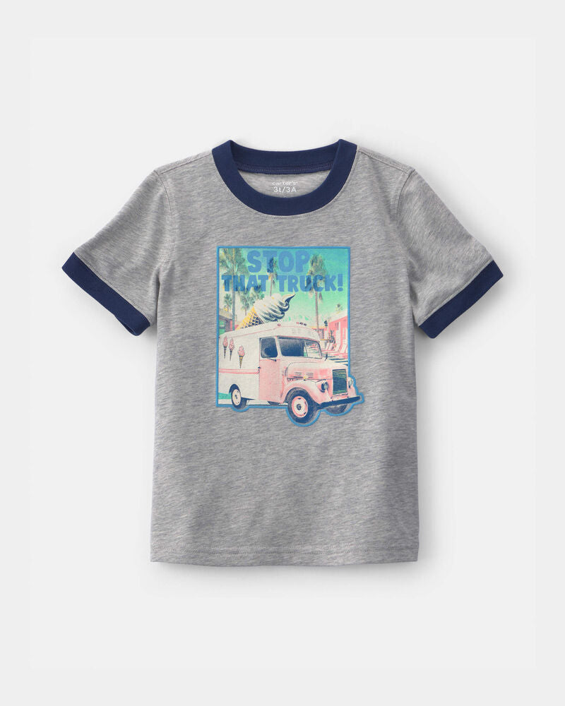 Carter's Toddler Boy 'Stop That Truck!' Ice Cream Graphic Tee - Grey