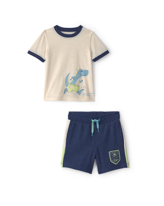 Carter's Toddler Boy Dinosaur Soccer Graphic Tee with Shorts