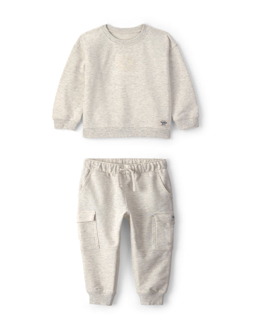 Oshkosh Toddler OshKosh Logo French Terry Pullover Sweatshirt with Cargo Knit Joggers