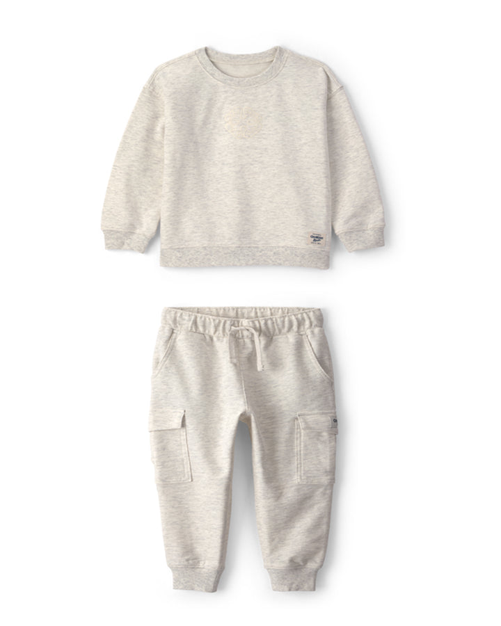 Oshkosh Toddler OshKosh Logo French Terry Pullover Sweatshirt with Cargo Knit Joggers