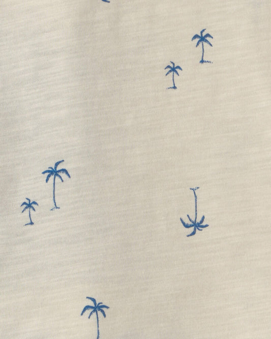 Carter's Toddler Boy 2-Piece Palm Tree Polo & Short Set - Blue/Ivory