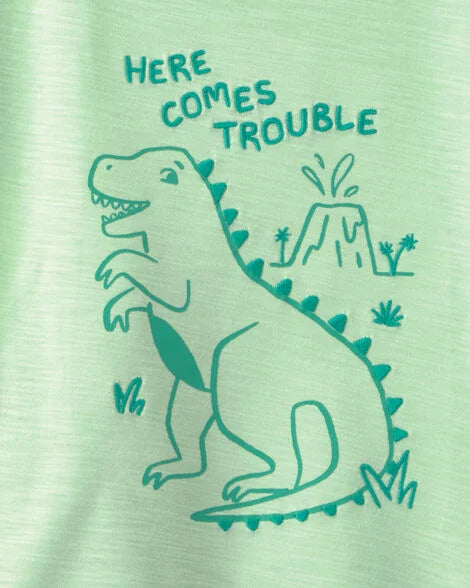 Carter's Baby Boy 2-Piece Dinosaur Top & Short Set - Green