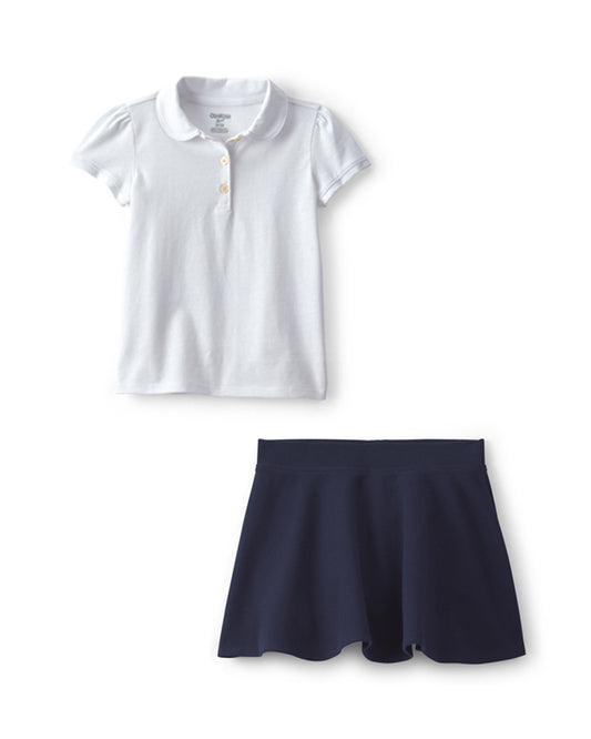 Oshkosh Toddler Girl Uniform Polo Shirt with Ponte Skort