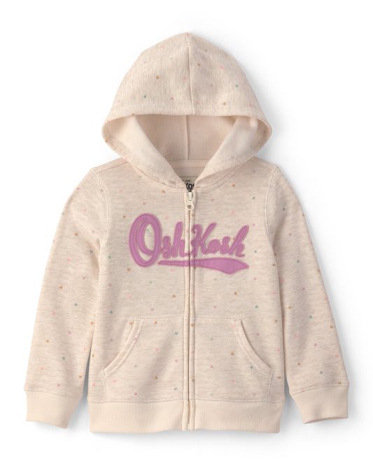 Oshkosh Toddler Girl Heart OshKosh Logo Fleece Zip-Up Hoodie with Drawstring Pants