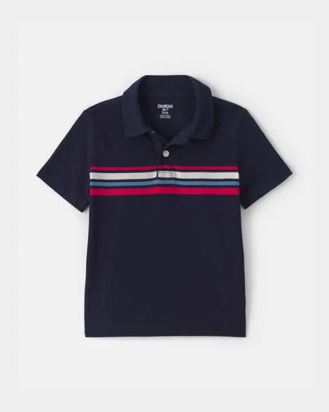 Oshkosh Toddler Boy Striped Polo Shirt - Navy Blue