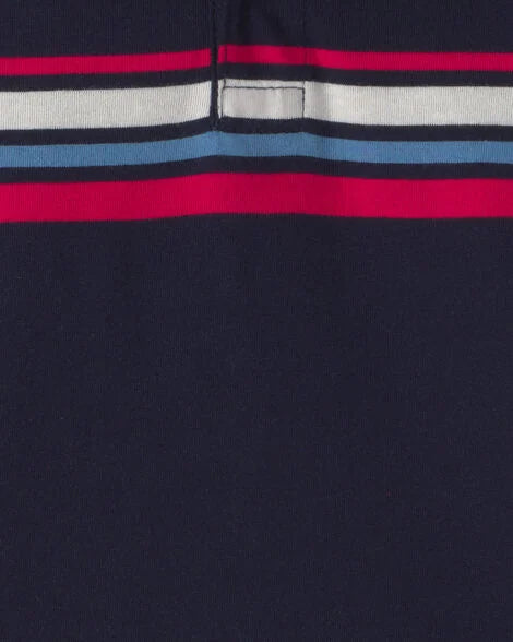 Oshkosh Toddler Boy Striped Polo Shirt - Navy Blue