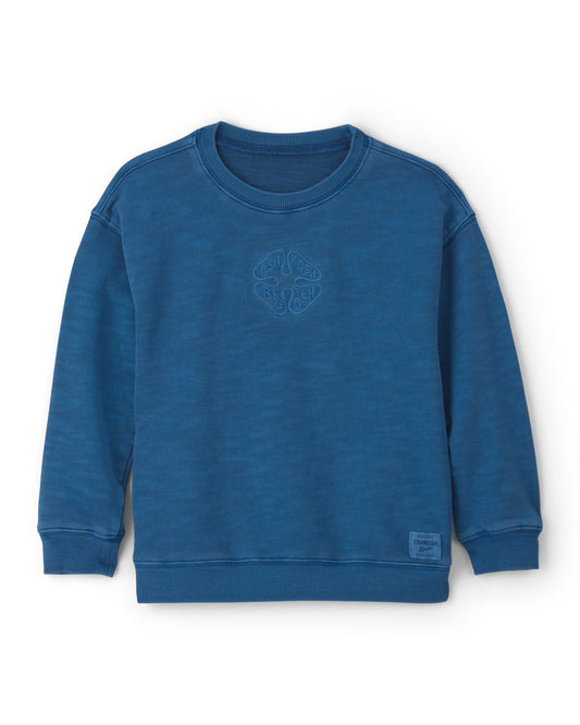 Oshkosh Toddler Boy OshKosh Logo French Terry Pullover Sweatshirt with Cargo Knit Joggers