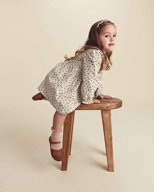 Carter's Toddler Girl Floral Collared Corduroy Long-Sleeve Dress - Cream