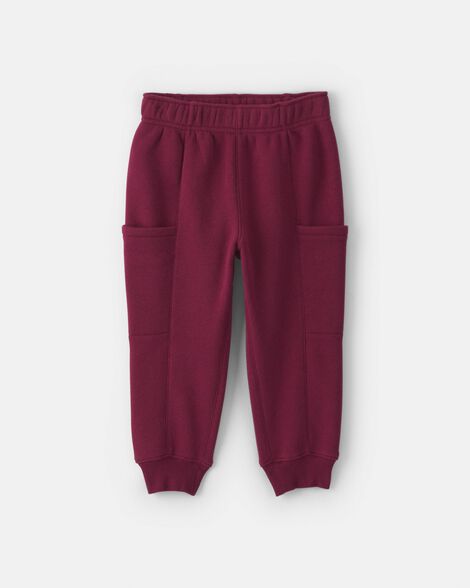 Carter's Toddler Boy 2-Piece Football Fleece Henley Top & Pant Set - Grey/Burgundy