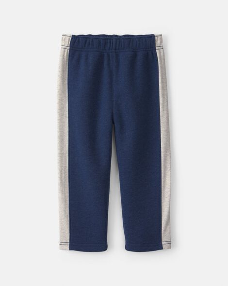 Carter's Toddler Boy 3-Piece Color Block Fleece Top & Pant Set - Navy Blue/Grey