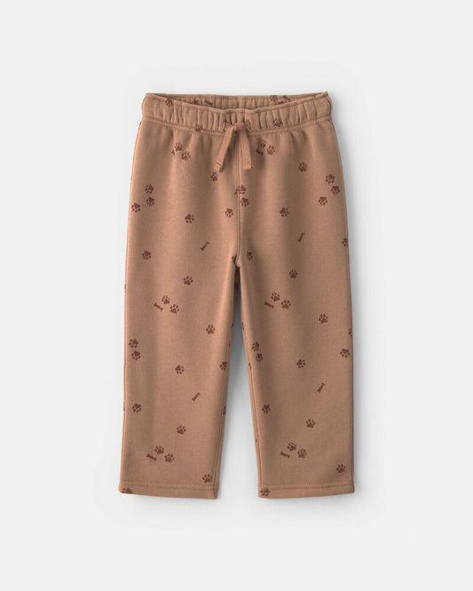 Carter's Toddler Boy 2-Piece 'My Best Friend' Dog Fleece Top & Pant Set - Cream/Brown