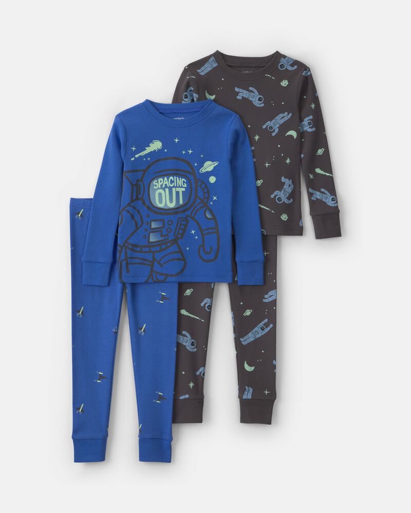 Carter's Toddler Boy 4-Piece Astronaut 100% Cotton Snug Fit Pyjama Set - Blue/Black