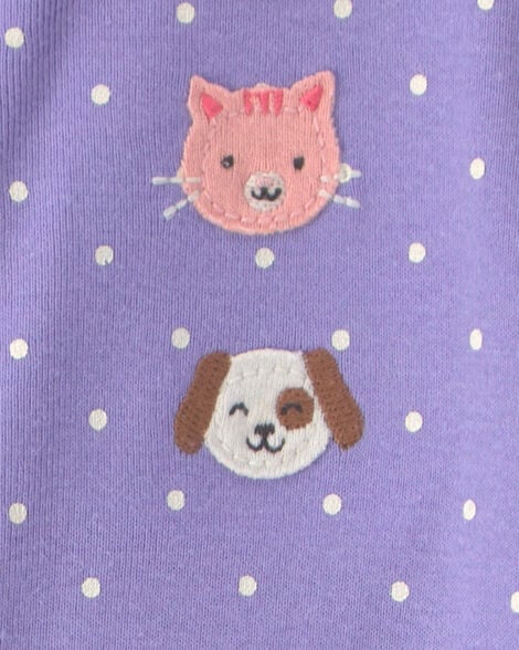 Carter's Baby Girl 1-Piece Pets 100% Cotton Snug Fit Footed Pajama - Purple