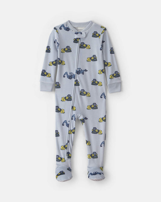 Carter's Toddler Boy 1-Piece Construction DreamPlush Snug Fit Footed Pyjama - Blue