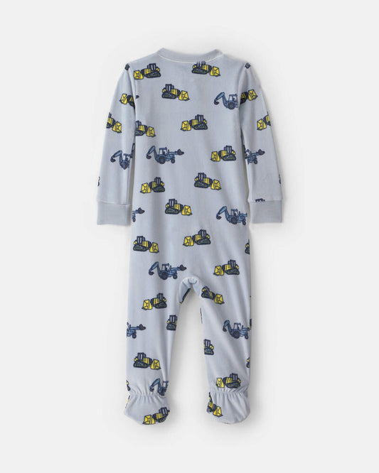 Carter's Toddler Boy 1-Piece Construction DreamPlush Snug Fit Footed Pyjama - Blue