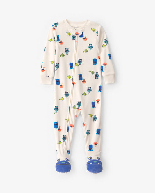 Carter's Toddler Boy 1-Piece Monster DreamPlush Snug Fit Footed Pyjama - Cream