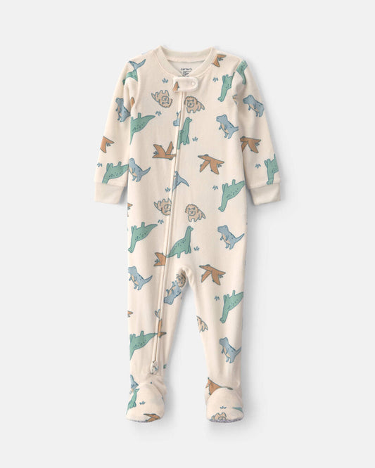 Carter's Toddler Boy 1-Piece Dino DreamPlush Snug Fit Footed Pyjama - Cream