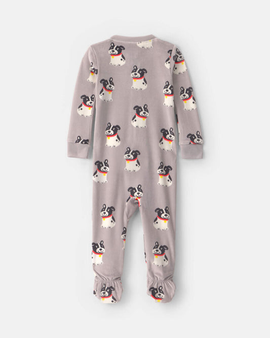 Carter's Toddler Boy 1-Piece Dog DreamPlush Snug Fit Footed Pyjama - Grey