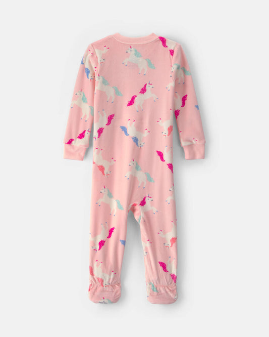 Carter's Toddler Girl 1-Piece Unicorn DreamPlush Snug Fit Pyjama - Pink