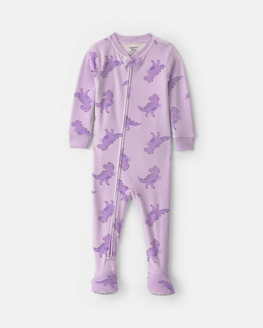 Carter's Toddler Girl 1-Piece Dino DreamPlush Snug Fit Footed Pyjama - Purple