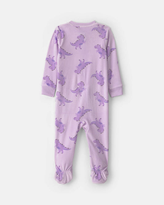 Carter's Toddler Girl 1-Piece Dino DreamPlush Snug Fit Footed Pyjama - Purple