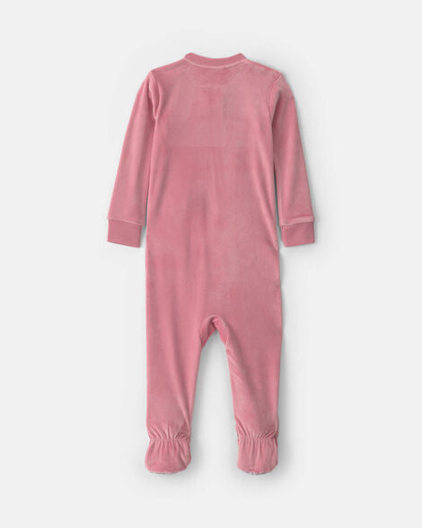 Carter's Toddler Girl 1-Piece Icon DreamPlush Snug Fit Footed Pajama - Pink