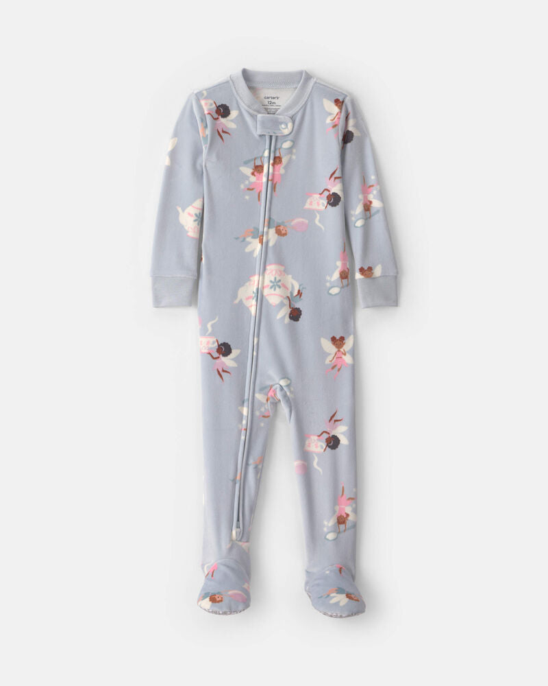 Carter's Toddler Girl 1-Piece Fairies DreamPlush Snug Fit Footed Pyjama - Blue