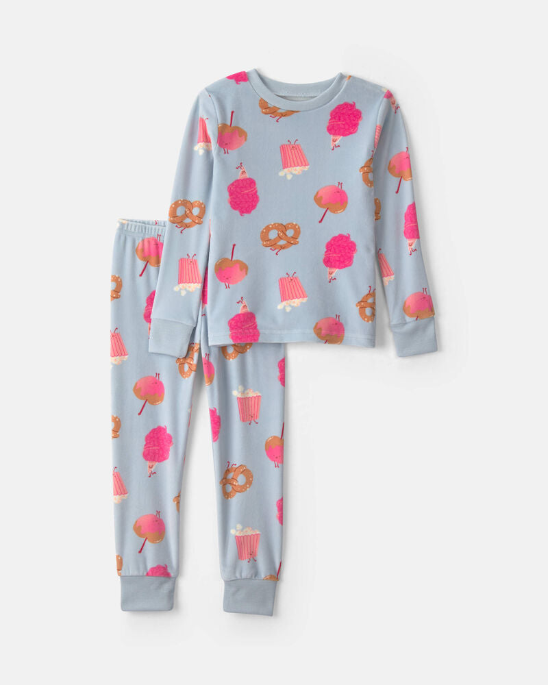 Carter's Toddler Girl 2-Piece Festival Treats DreamPlush Snug Fit Pyjama Set - Blue