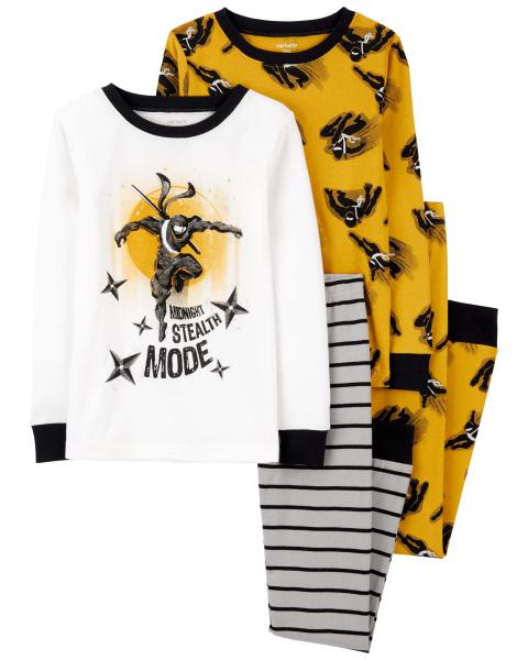 Carter's Boys' 4-Piece GOLD NINJA Print Pajama Set