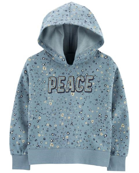 Carter's Kid Peace Fleece Lounge Hoodie with Floral Pull-On Fleece Joggers