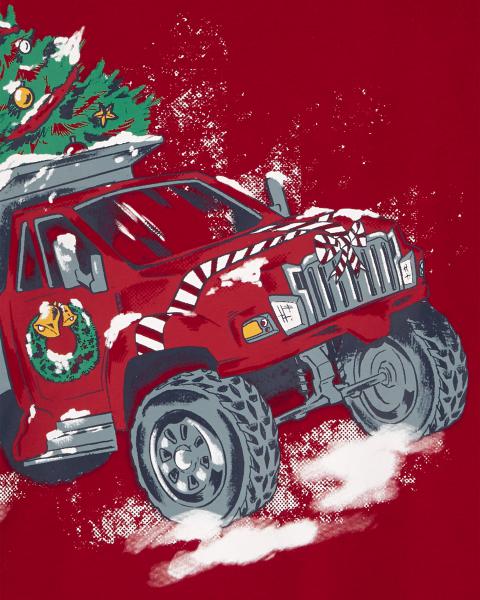 Carter's Kid Monster Truck Christmas Graphic Tee