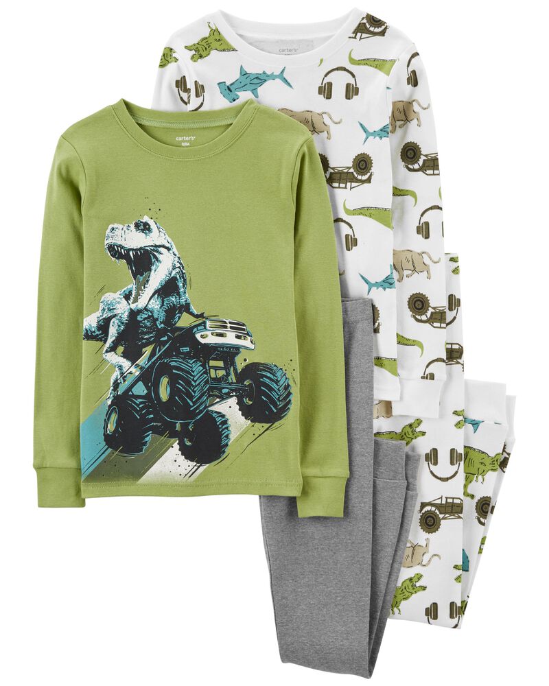 Carter's  Kid 4-Piece Monster Truck Dinosaur 100% Snug Fit Cotton Pajamas