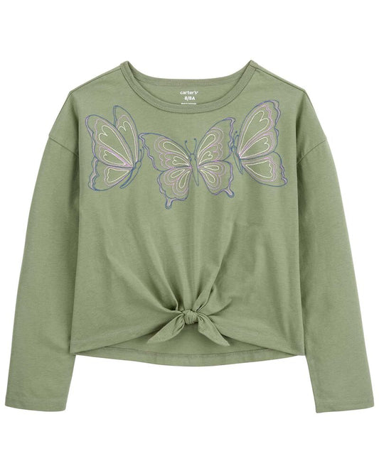 Carter's Butterfly Tie-Front Jersey Tee with Floral Leggings