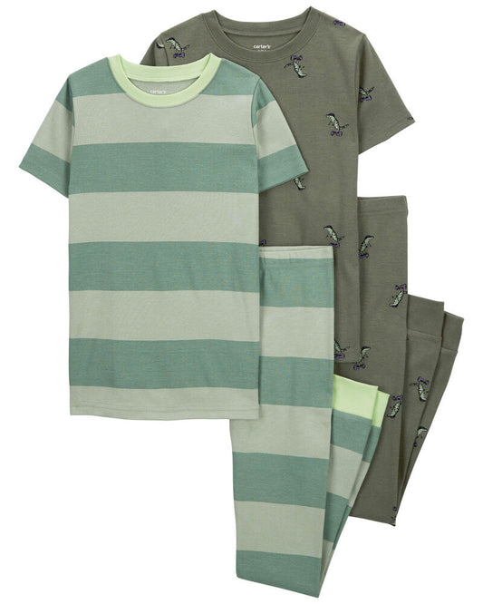 Carter's 4-Piece Rugby Stripe 100% Snug Fit Cotton Pyjamas