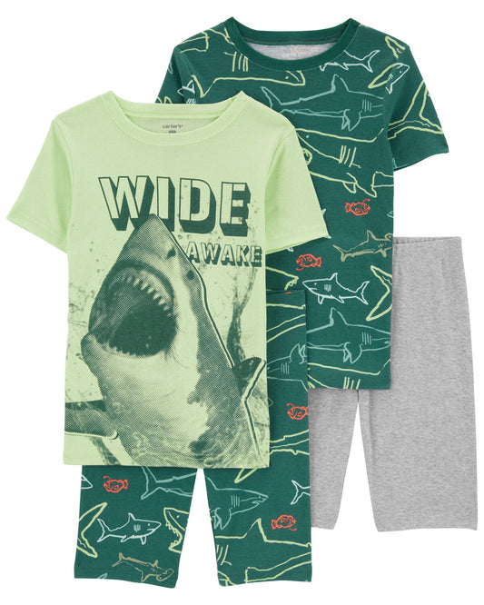 Carter's Kid 4-Piece Shark-Print Pajamas Set